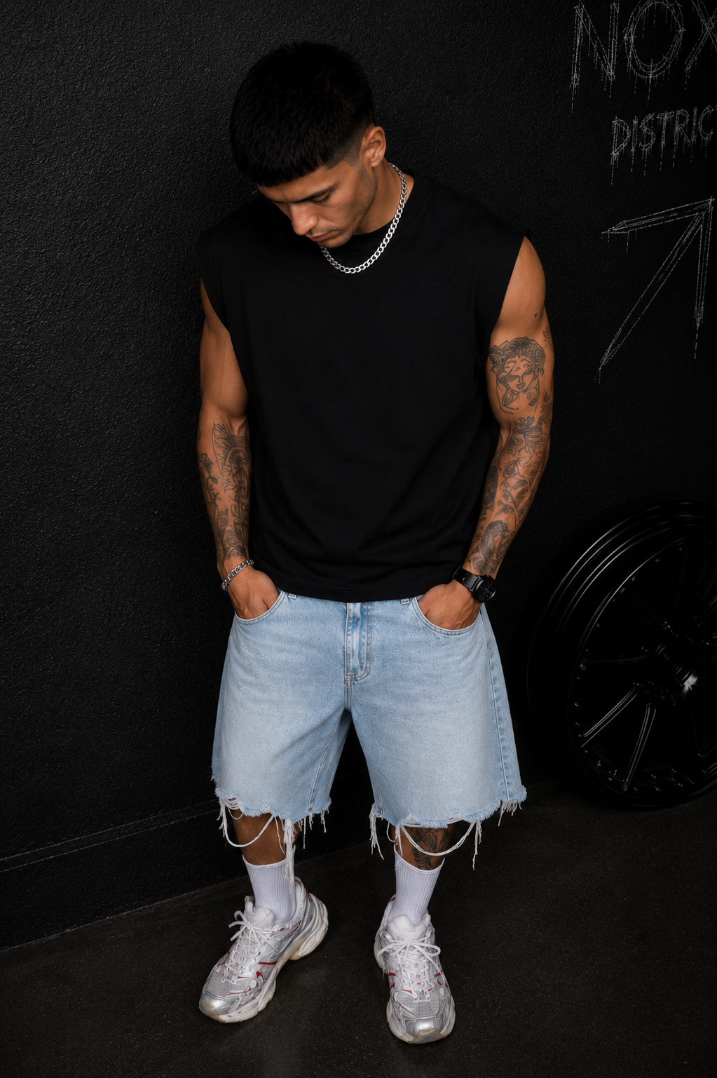 NOX FrostChain Denim Shorts