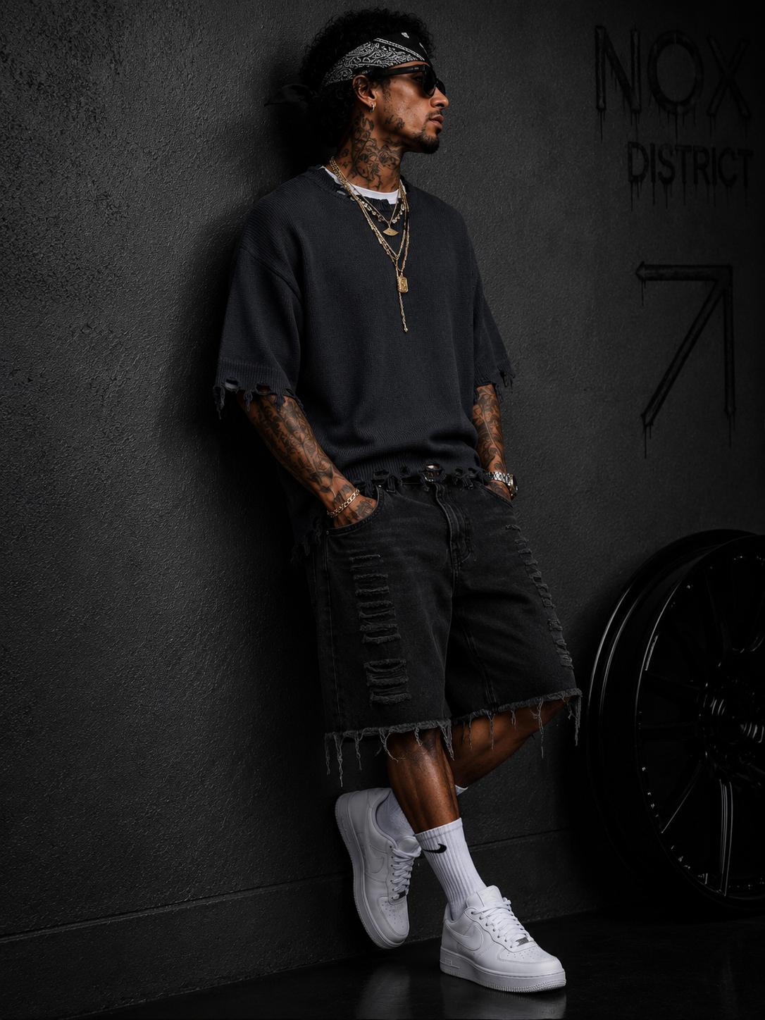 NOX Frayed Edge Oversized Knit Tee