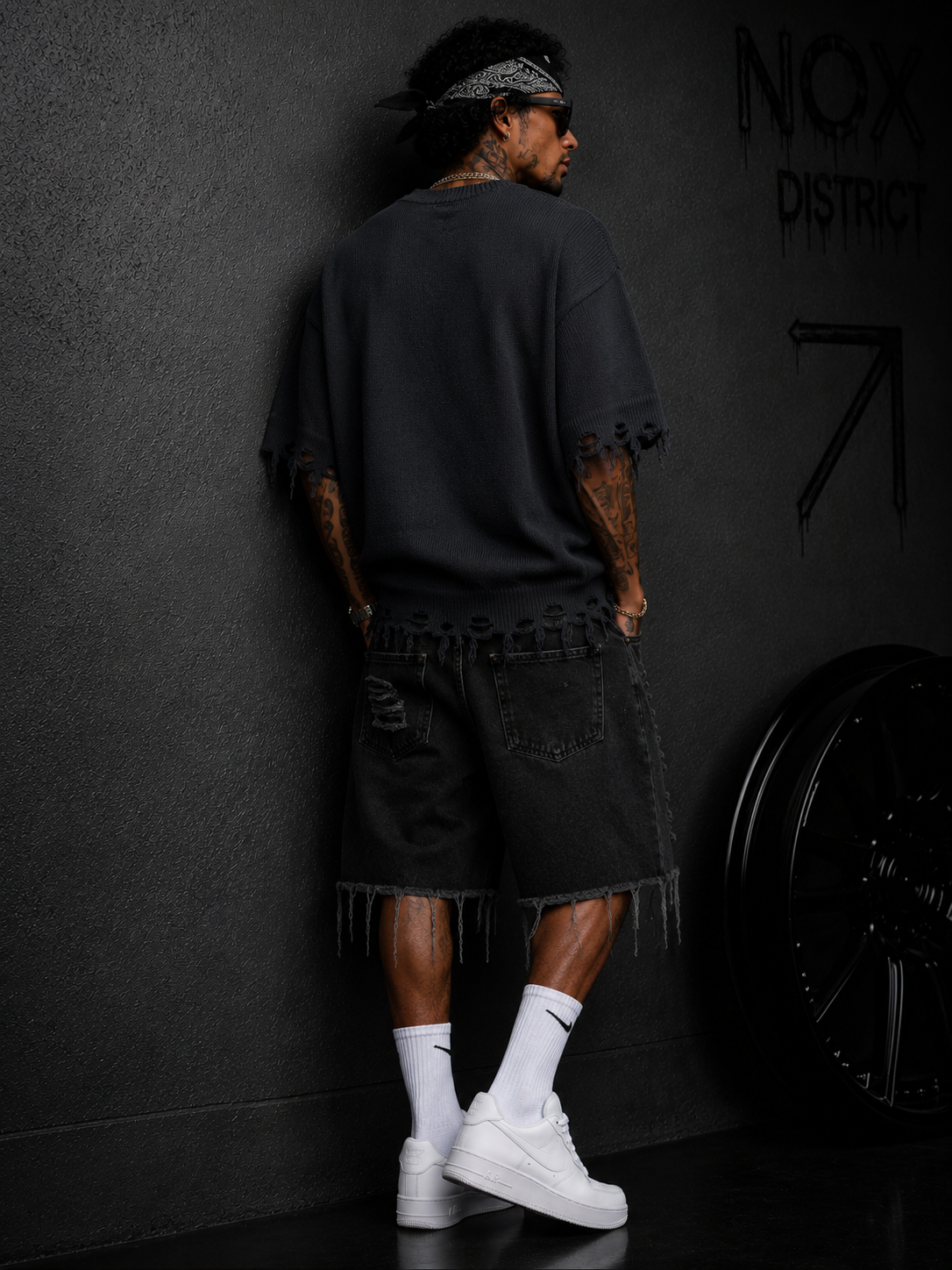 NOX Frayed Edge Oversized Knit Tee