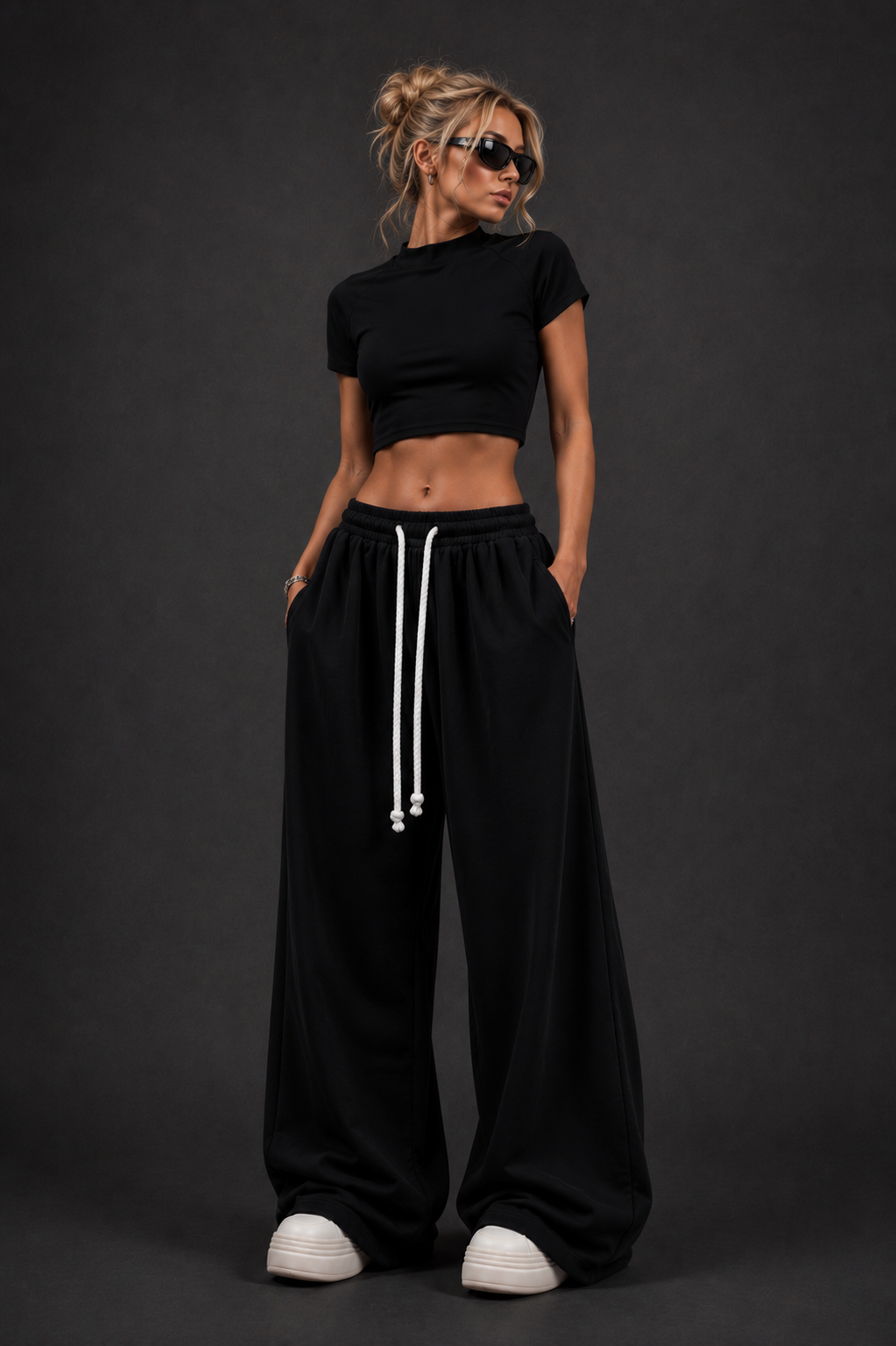 NOX CloudEase Wide Leg Sweatpants - Black
