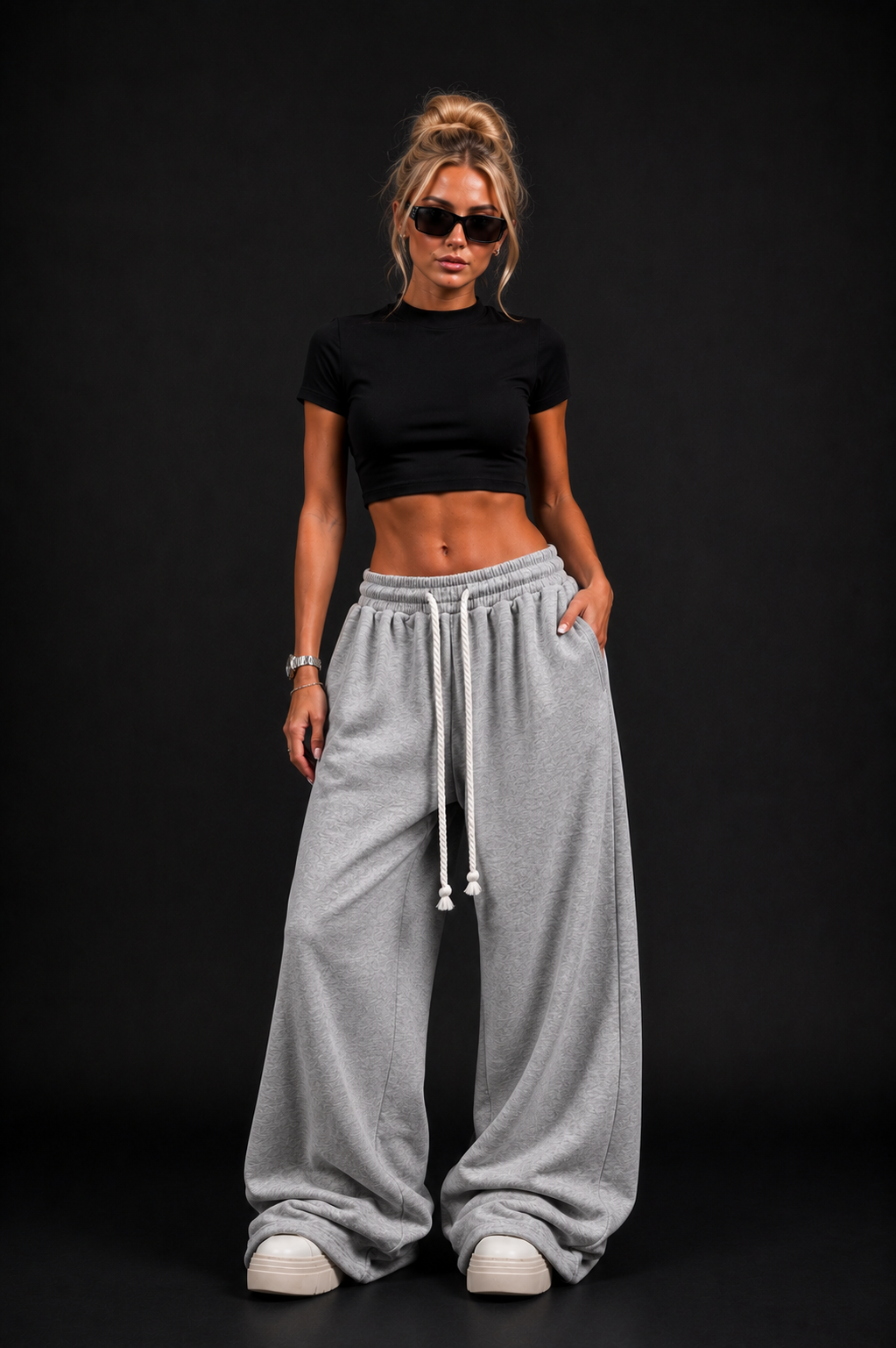 NOX CloudEase Wide Leg Sweatpants - Gray